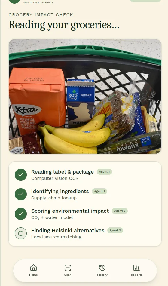 Reilu basket scan with multi-agent processing steps