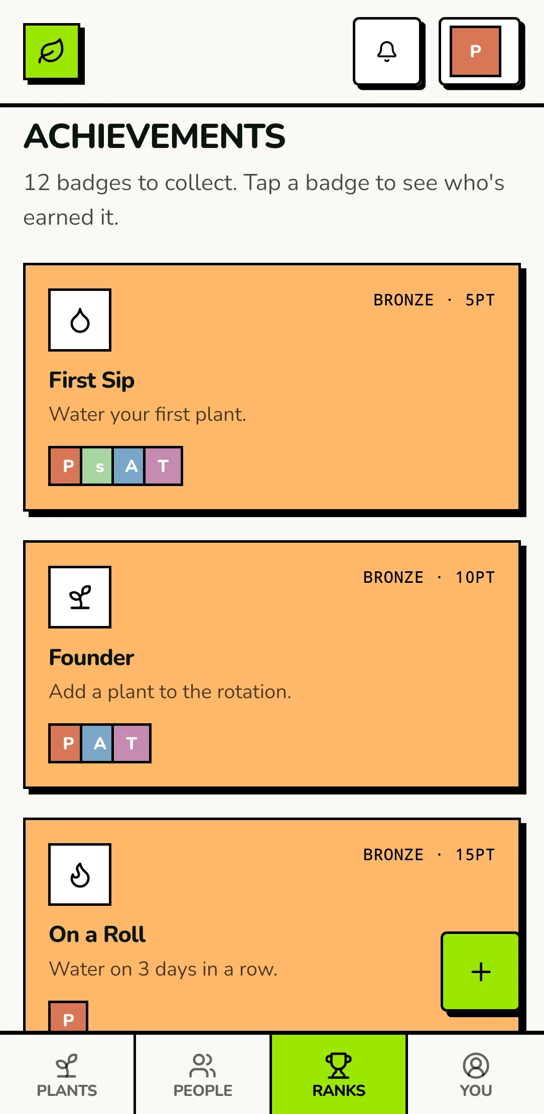 Sprout Squad leaderboard showing squad watering stats and rankings
